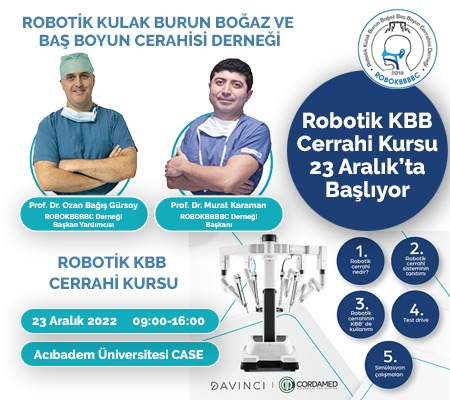 Robotik KBB Cerrahi Kursu 23 Aralık’ta Başlıyor