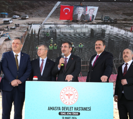 Amasya Devlet Hastanesi'nin Temel Atma Töreni Cumhurbaşkanı Yardımcısı Cevdet Yılmaz Tarafından Gerçekleştirildi